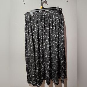zeagoo Black Maxi Skirt with White Polka Dots Has Pockets